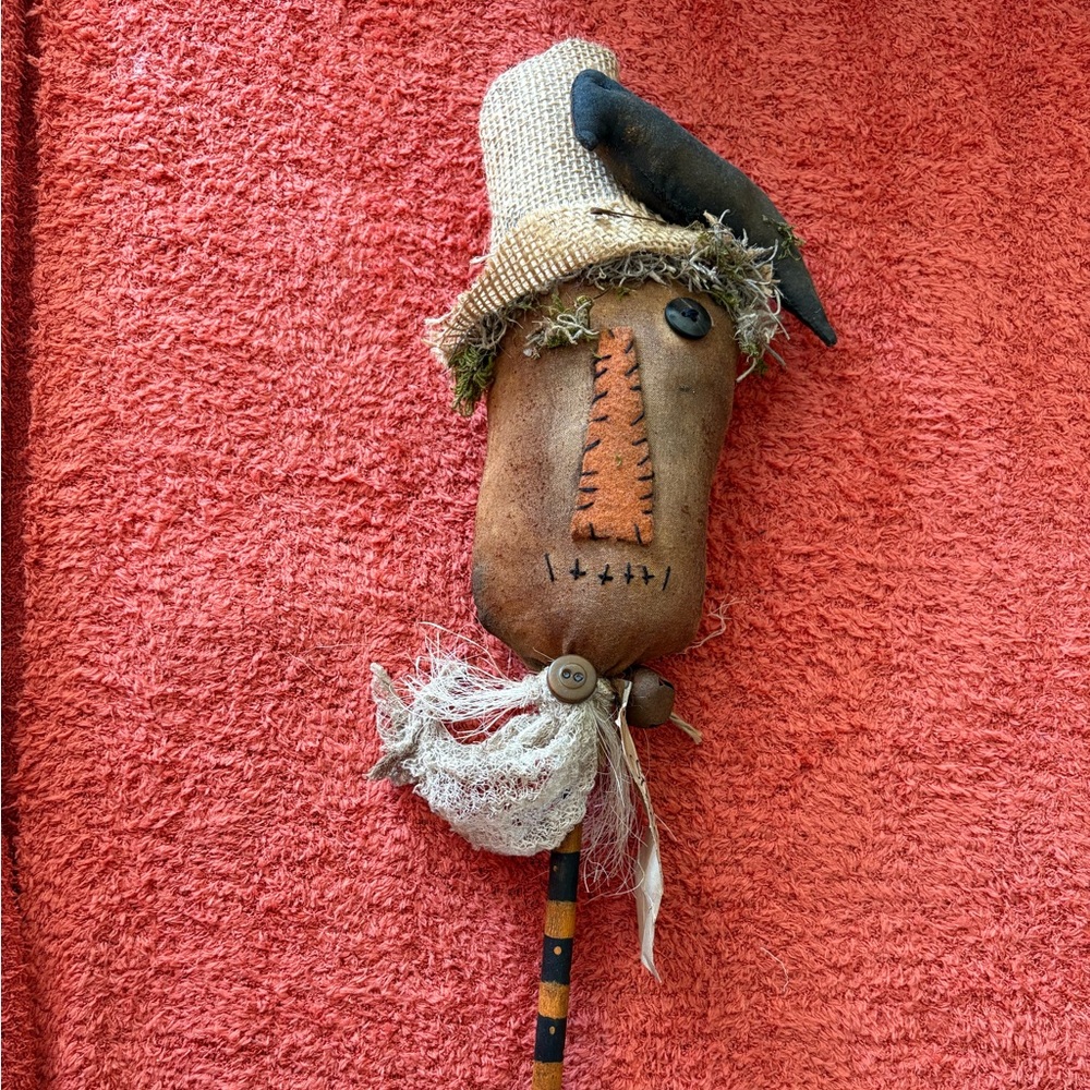 Handcrafted Rustic Scarecrow Stick - image 1